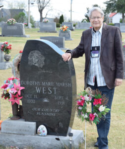 James Akenson at Dottie Wests Grave