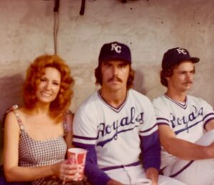 Image of Dottie West with two baseball players, supplied by Dottie's grand daughter Tess Frizzell.